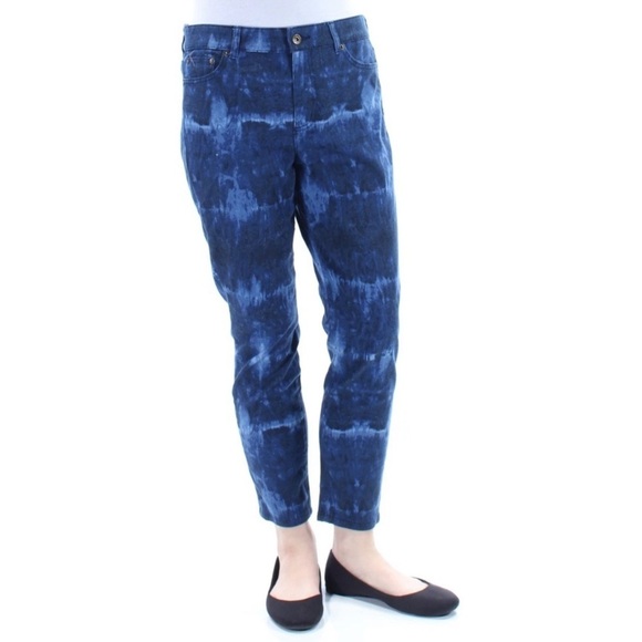 Lauren Ralph Lauren Denim - Lauren Ralph Lauren Jeans Womens 20W Blue Acid Wash Premier Skinny Cropped 42"